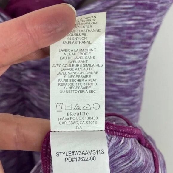 Prana Amaya Space Dye Dress Boysenberry Eggplant Purple Size XS Shelf Bra Boho - Picture 8 of 11
